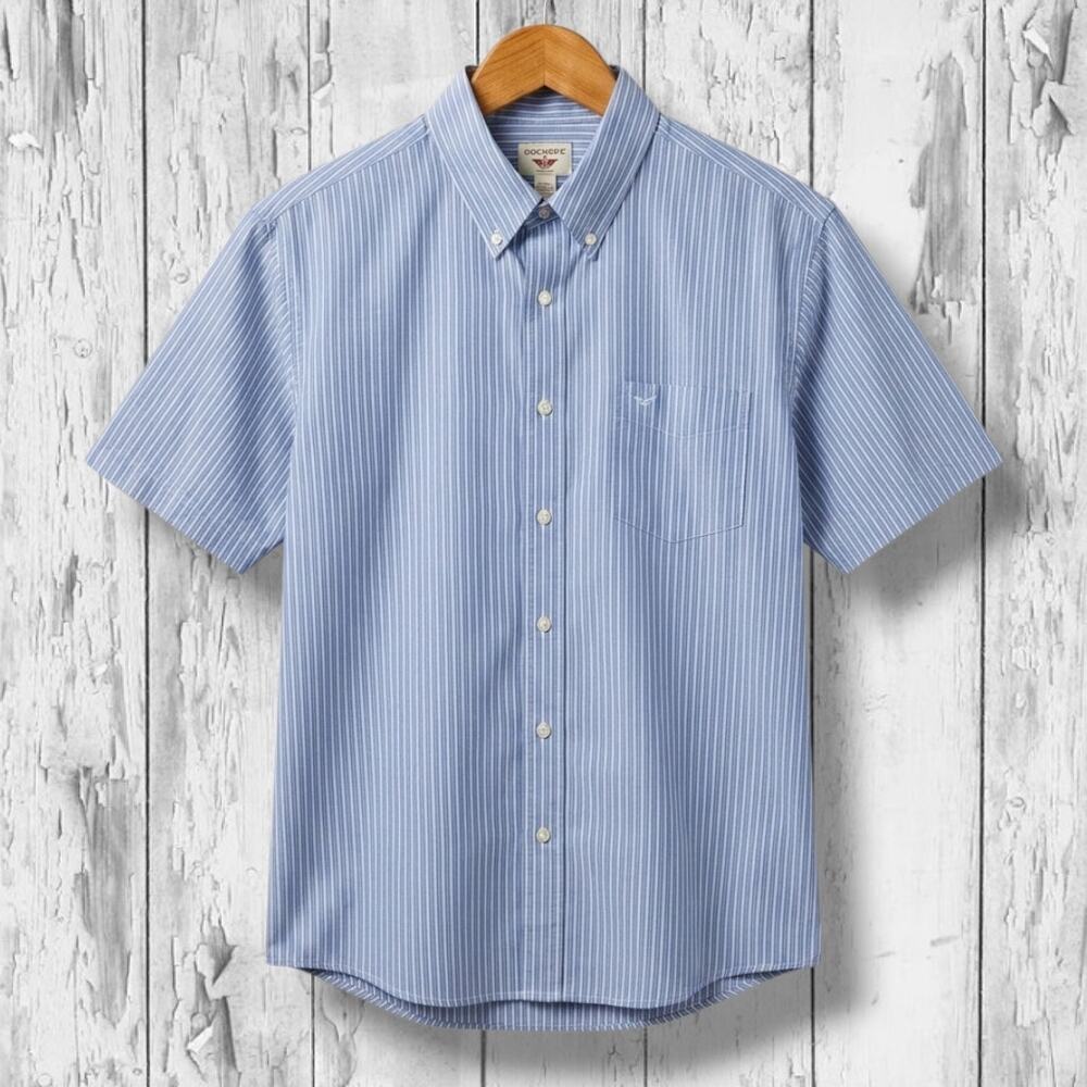 Dockers Men's XL Khaki Diem Blue Striped Short Sleeve Button Down Shirt
- Picture 8 of 8